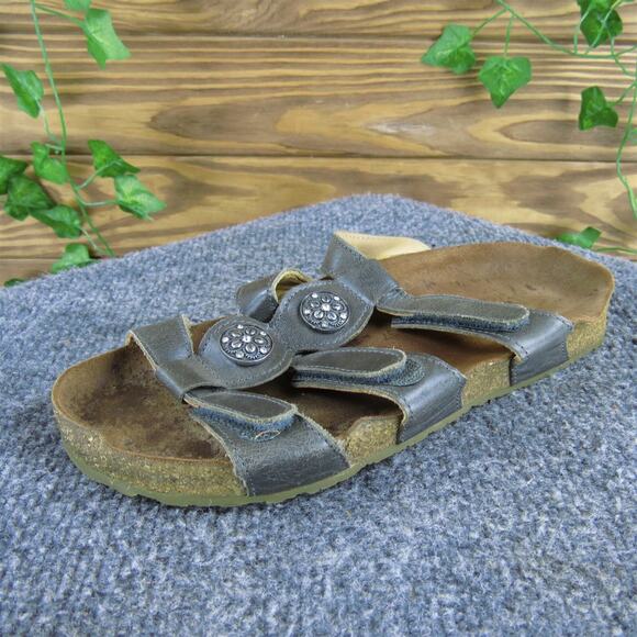 Haflinger‎ Women's Slide Blue Leather Sz 37 Medium Used 2025 - Picture 1 of 6